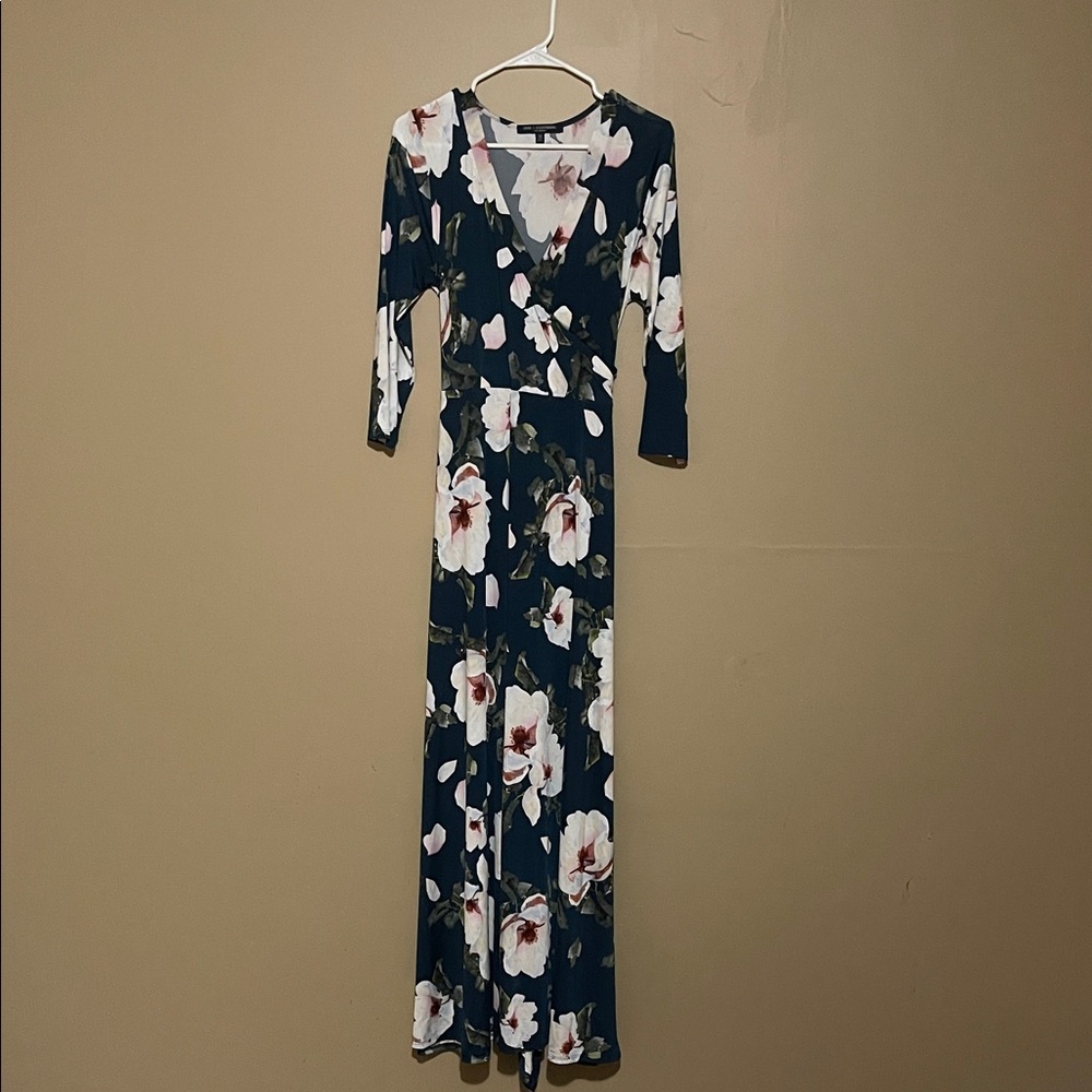 Floral V-Neck Long Sleeve Maxi Dress